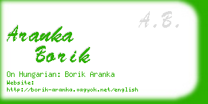 aranka borik business card